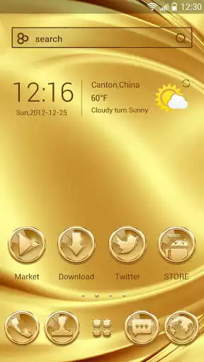 Play Luxurious Gold Go Launcher Theme
