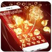 Free play online Luxury Golden Rose Glitter Theme APK