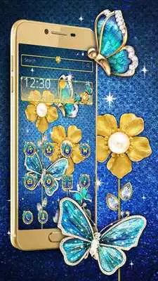 Play Luxury Gold Sparkling Butterflies Theme