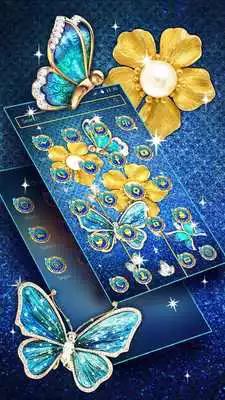 Play Luxury Gold Sparkling Butterflies Theme