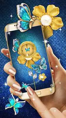 Play Luxury Gold Sparkling Butterflies Theme