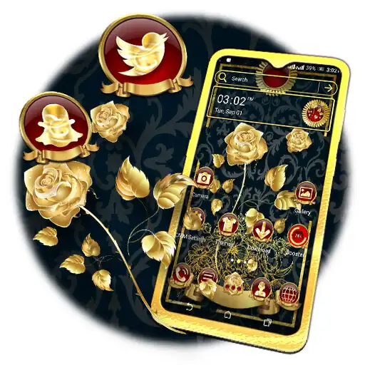 Play Luxury Rose Gilt Launcher Theme APK