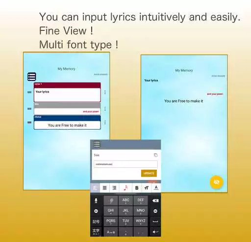Play Lyric Maker-Lyrics Of Memories