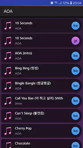 Play Lyrics for AOA (Offline)  and enjoy Lyrics for AOA (Offline) with UptoPlay