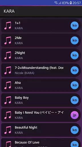 Play Lyrics for KARA  and enjoy Lyrics for KARA with UptoPlay