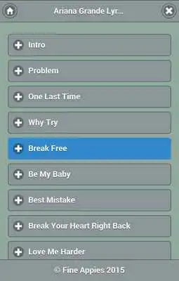Play Lyrics of Ariana Grande