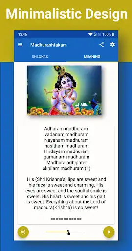 Play Madhurashtakam: Offline Audio, Meaning & Lyrics as an online game Madhurashtakam: Offline Audio, Meaning & Lyrics with UptoPlay