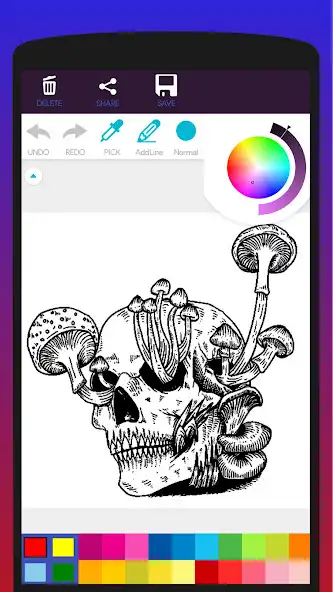 Play Magical Mushroom Coloring Book as an online game Magical Mushroom Coloring Book with UptoPlay