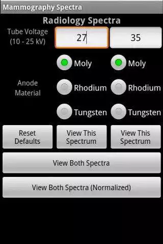 Play Mammography Spectra