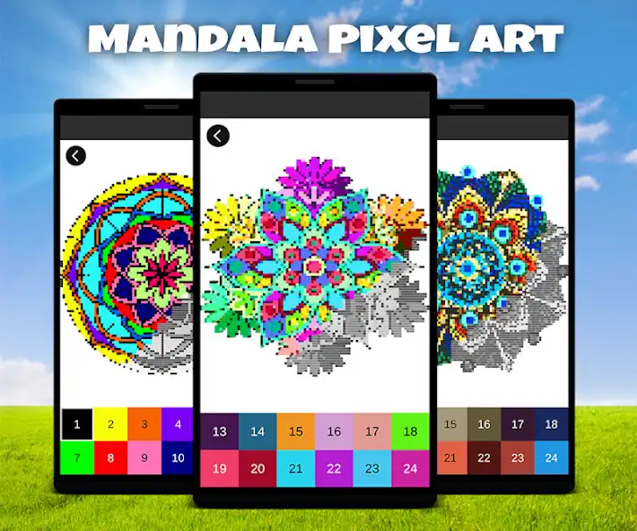 Play Mandala Pixel Art Adventure Color By Number as an online game Mandala Pixel Art Adventure Color By Number with UptoPlay