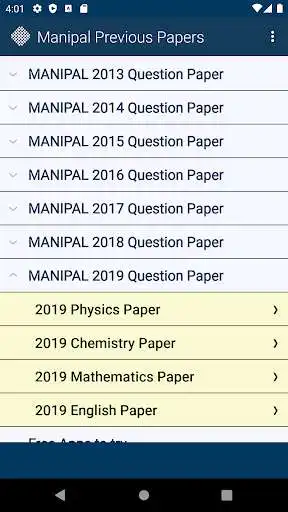 Play Manipal Entrance Test Previous  and enjoy Manipal Entrance Test Previous with UptoPlay