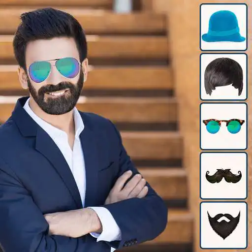 Free play online Man Photo Editor - Beard Mustache Hairstyle Cap  APK