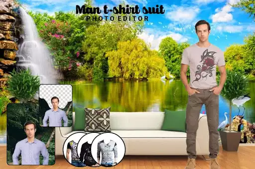 Play Man T-shirt suit photo editor as an online game Man T-shirt suit photo editor with UptoPlay