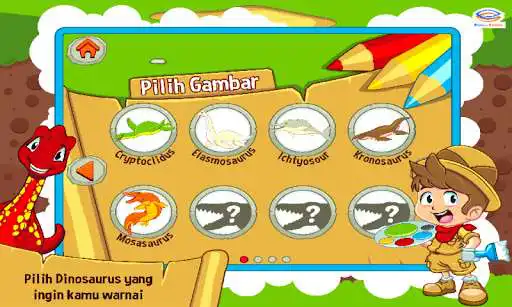 Play Marbel Mewarnai: Dinosaurus