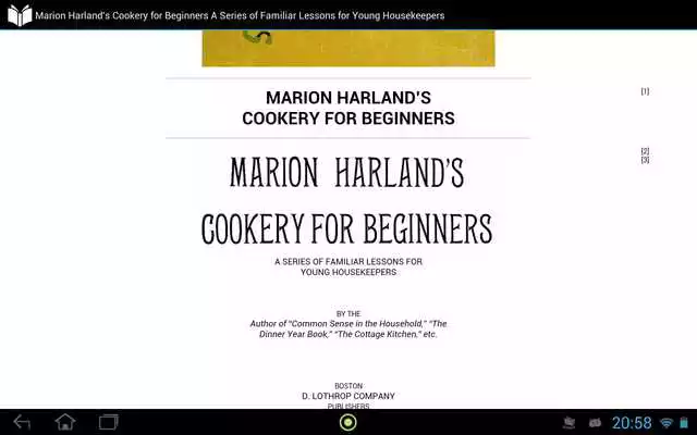 Play Marion Harlands Cookery for Beginners
