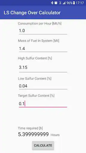 Play MARPOL LOW SULFUR CHANGEOVER CALCULATOR