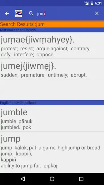 Play Marshallese Dictionary as an online game Marshallese Dictionary with UptoPlay