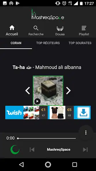 Play MashreqSpace - Ecouter Coran Q  and enjoy MashreqSpace - Ecouter Coran Q with UptoPlay
