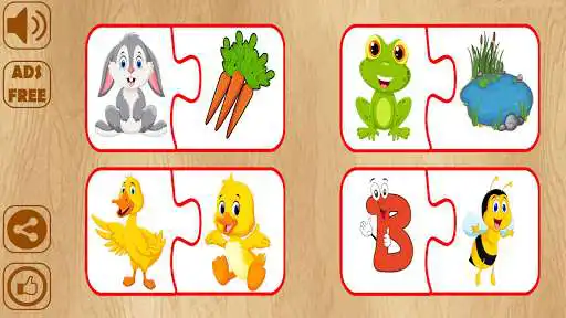 Play Matching Animal Puzzle for Kids-Name,Food,Home,Mom  and enjoy Matching Animal Puzzle for Kids-Name,Food,Home,Mom with UptoPlay