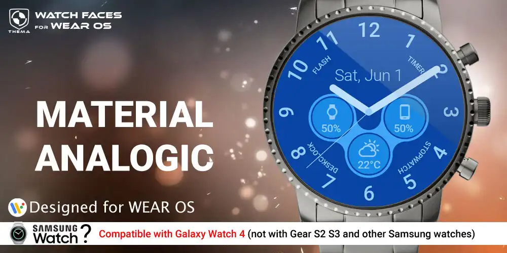 Play Material Analogic Watch Face  and enjoy Material Analogic Watch Face with UptoPlay