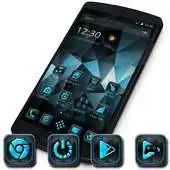 Free play online Material Blue Ice Launcher Theme APK