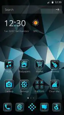 Play Material Blue Ice Launcher Theme