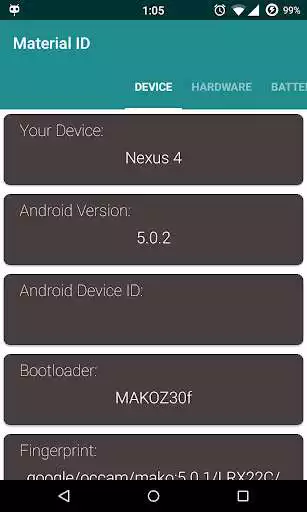 Play Material ID - Device Info  and enjoy Material ID - Device Info with UptoPlay