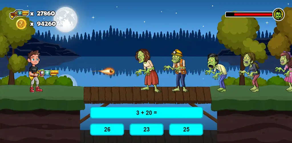 Play Math Astra Zombie Hunt as an online game Math Astra Zombie Hunt with UptoPlay