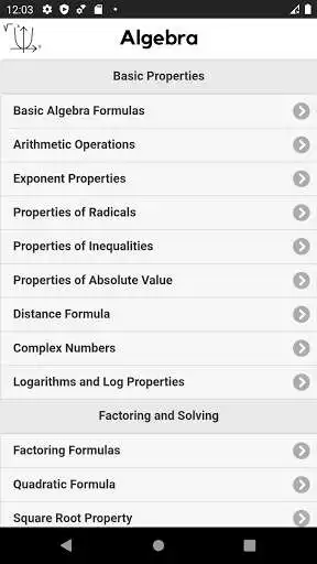 Mathematics Formulas : Complete Cheat Sheet online game with UptoPlay