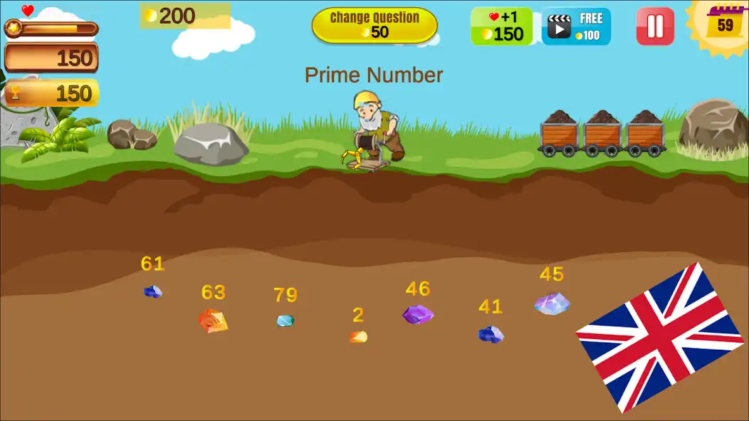 Play Math Miner as an online game Math Miner with UptoPlay