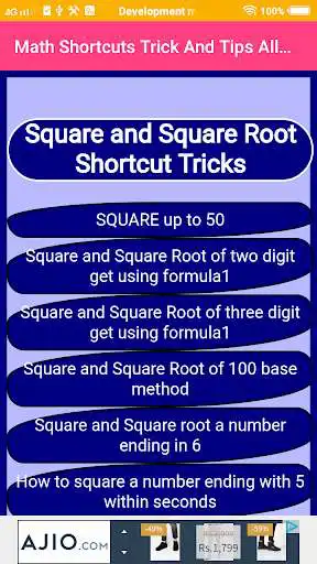 Math Shortcuts Trick And Tips online game with UptoPlay