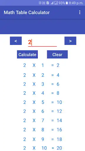 Play Math Table Calculator  and enjoy Math Table Calculator with UptoPlay