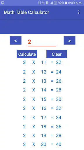 Play Math Table Calculator as an online game Math Table Calculator with UptoPlay