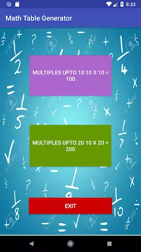 Play Math Table Generator