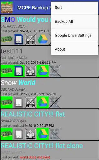 Play MCPE Backup PRO as an online game MCPE Backup PRO with UptoPlay