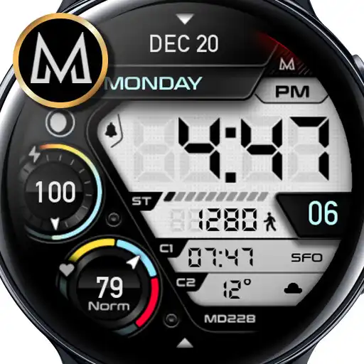 Play MD228: Digital watch face APK