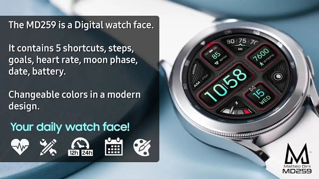 Play MD259 - Digital watch face as an online game MD259 - Digital watch face with UptoPlay