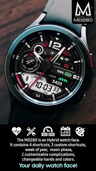 Play MD280: Hybrid watch face  and enjoy MD280: Hybrid watch face with UptoPlay