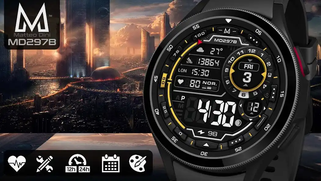 Play MD297B: Digital watch face  and enjoy MD297B: Digital watch face with UptoPlay