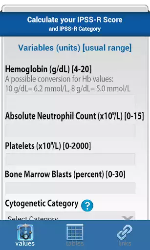 Play MDS IPSS-R Calculator Advanced