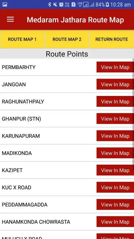 Play Medaram Jathara Route Map