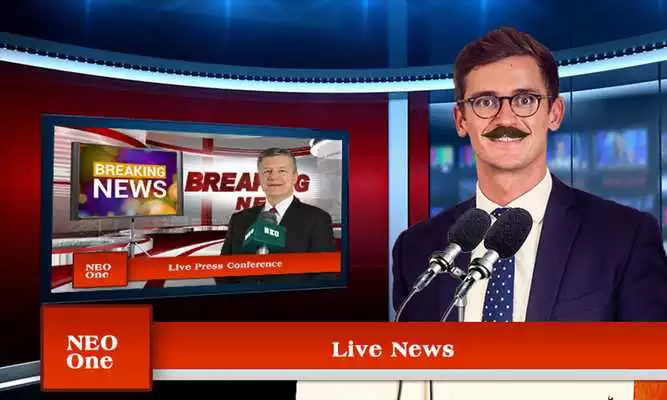 Play media photo editor-press conference: news frames