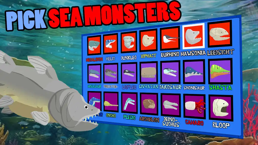 Play Megalodon Fights Sea Monsters as an online game Megalodon Fights Sea Monsters with UptoPlay