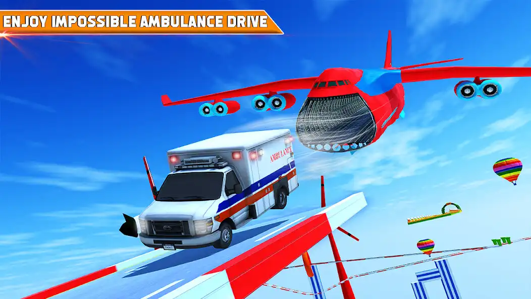 Play Mega Ramp Car Stunts - Ambulance Car Stunts Game as an online game Mega Ramp Car Stunts - Ambulance Car Stunts Game with UptoPlay