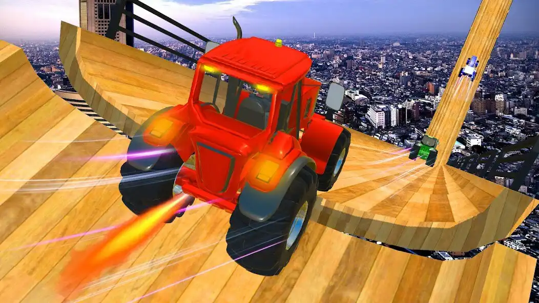 Play Mega Ramp - Tractor Game as an online game Mega Ramp - Tractor Game with UptoPlay