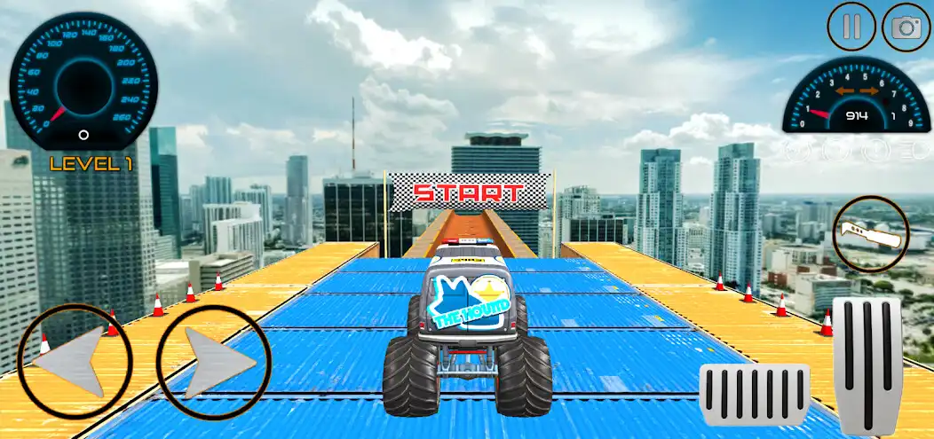 Play Mega Ramp Truck: Drag Racing as an online game Mega Ramp Truck: Drag Racing with UptoPlay