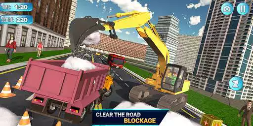 Play Mega Snow Excavator Machine Simulator 21 as an online game Mega Snow Excavator Machine Simulator 21 with UptoPlay