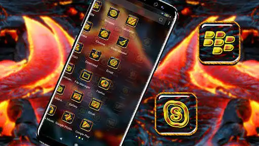 Play Melted Lava Theme Launcher as an online game Melted Lava Theme Launcher with UptoPlay