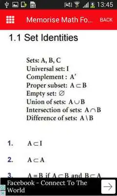 Play Memorise Math Formula List