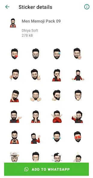 Play Men Memoji Stickers for WA  and enjoy Men Memoji Stickers for WA with UptoPlay